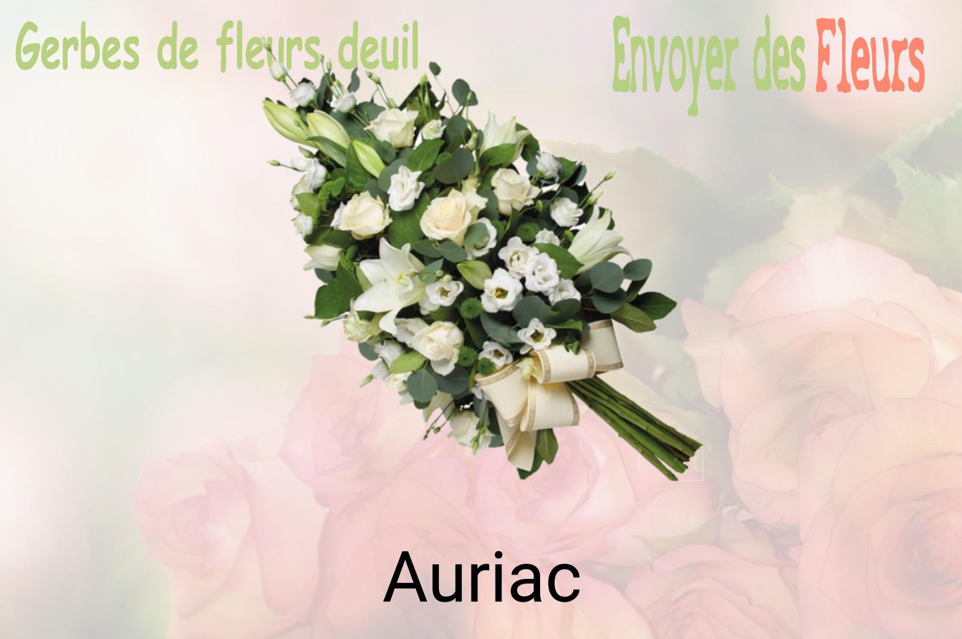 Gerbe de fleurs de deuil livrée à Auriac